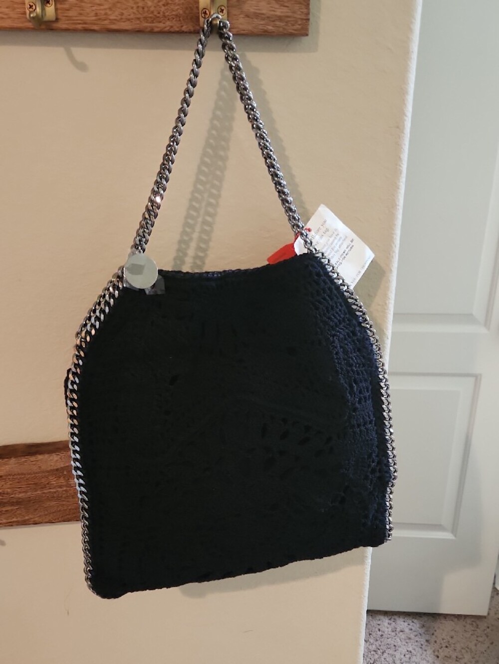 NWT, Stella McCartney Ajouree Crochet Black Tote